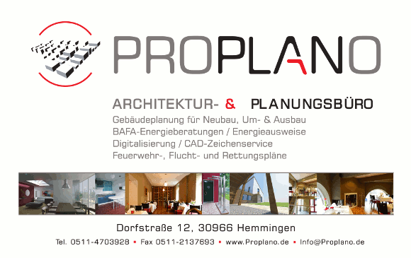 Proplano Leistungen Schild